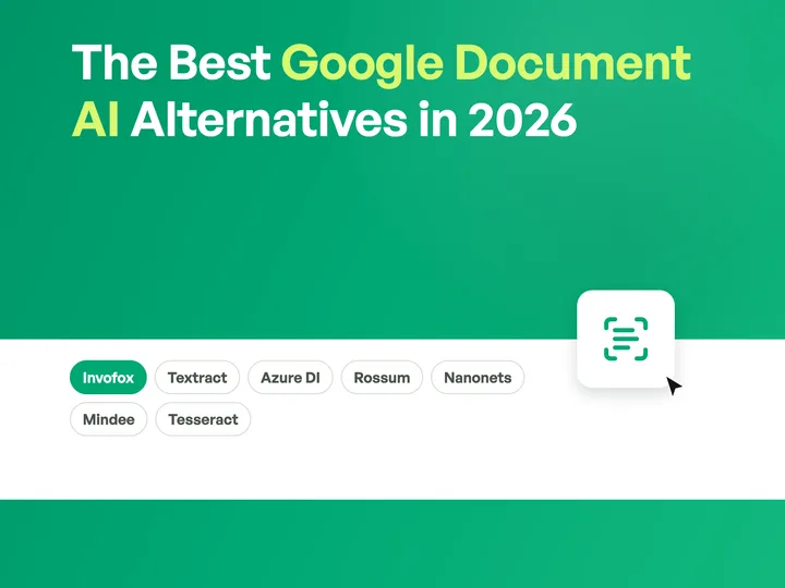 Comparison grid of document AI vendors evaluated as alternatives to Google Cloud Document AI